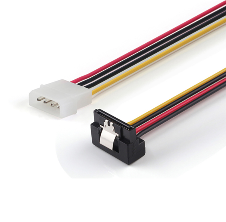 90 degree latching SATA 15 pin to 4 pin molex power cable