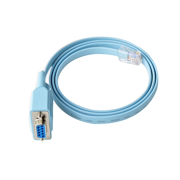Niebieski kabel żeński DB9 do konsoli RJ45 do routera Cisco