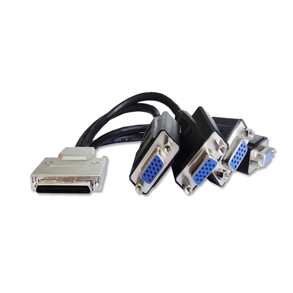 VHDCI to Quad VGA Splitter Cable-VHDCI male to 4x VGA female cable