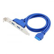 2 Port Panel Mount USB 3.0 Cable – USB A to Motherboard Header Cable