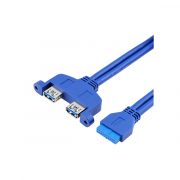 2Ports USB 3.0 Female mount panel to motherboard 20pin cable