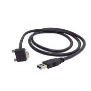 90 Degree Right Angled Micro USB Screw Mount to USB 3.0 A Type Data cable-1