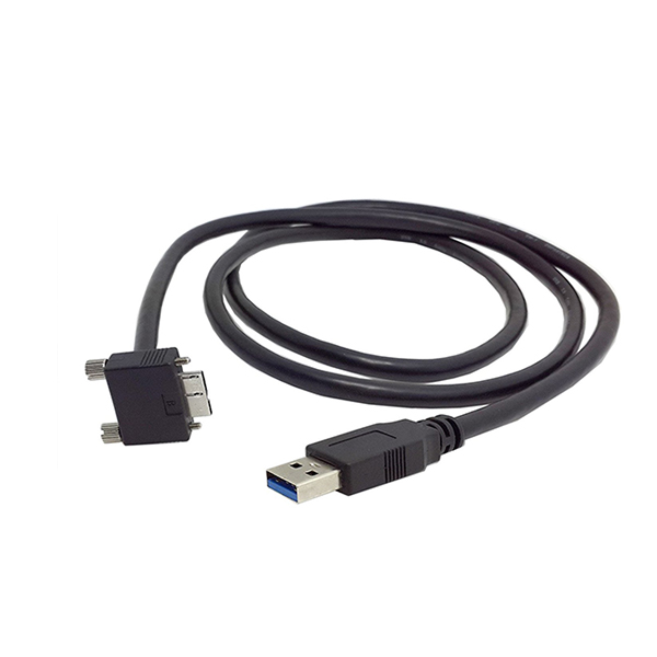 90 Stupeň Pravoúhlý Micro USB Šroubovací držák na USB 3.0 A Type Data cable-1