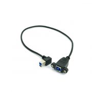90 degree USB 3.0 B male to femlae extenion cable with screw locking for panel mount