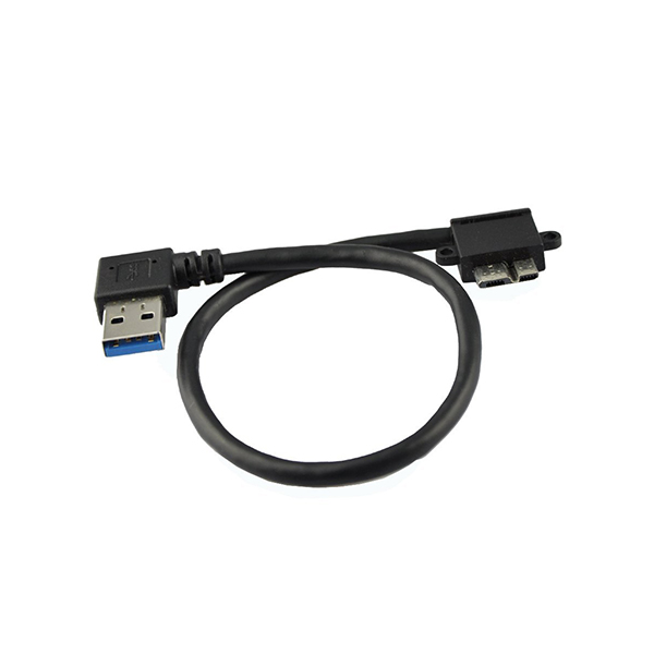 Left Angle USB 3.0 Micro-B Male to USB 3.0 A Male Adapter Cable