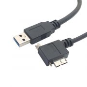 USB 3.0 A Samec až Micro B Levý úhel 90 Stupeň kabel s pojistnými šrouby pro Nikon D800 D800E D810