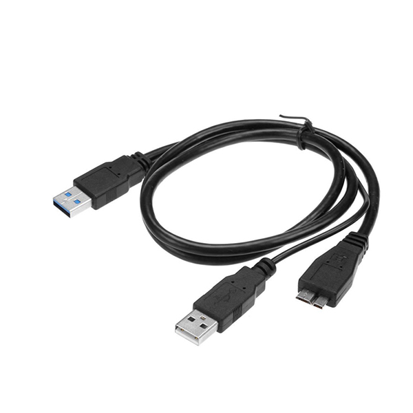 USB 3.0 A male to Micro B male cable with USB charging