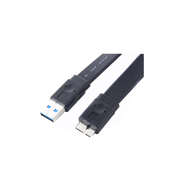 USB 3.0 A male to Micro B male flat cable