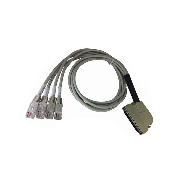 90 degree Angled SCSI HPCN 68 ل 4 ports RJ45 Ethernet console cable
