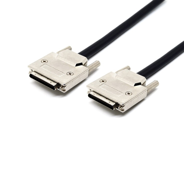 0.80mm VHDCI 50 pin cable with thumbscrew-Male to Male