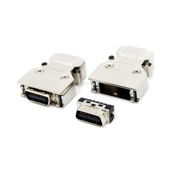 SCSI MDR 20pin solder connector with latch clip