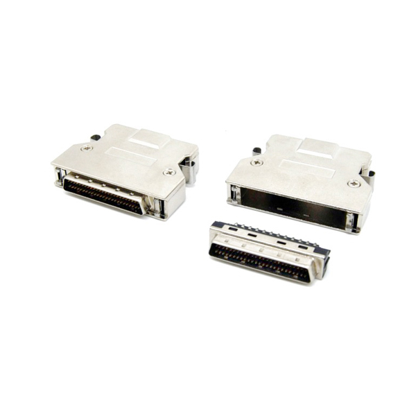 Soldeertype SCSI HD 50 pin Kabelconnector met vergrendelingsclip