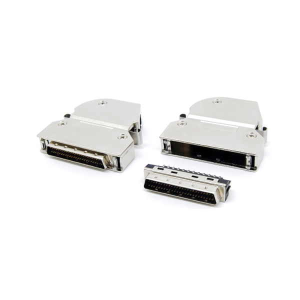 right angle DB 50 pin SCSI ii Connector with latch clip