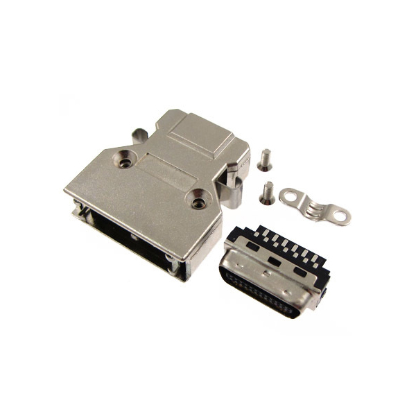 solder type SCSI MDR 20pin connector with latch clip