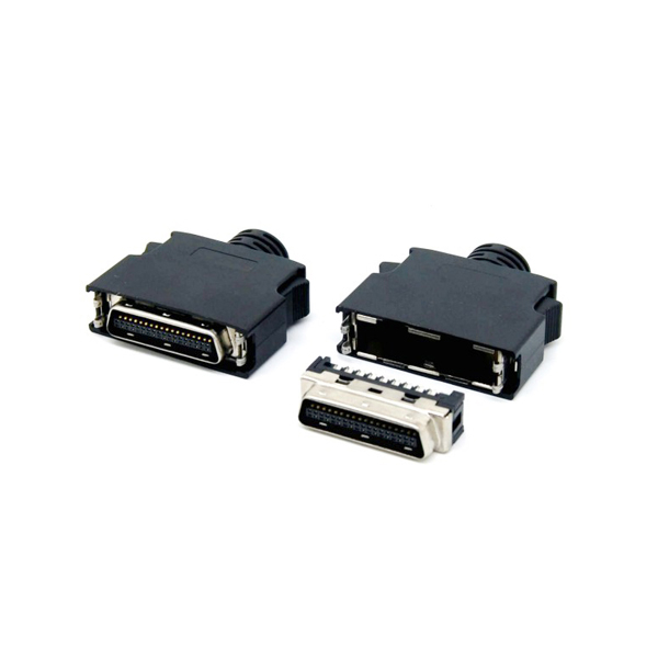 솔더 유형 SCSI MDR 36 클립 및 ABS 후드가 있는 커넥터