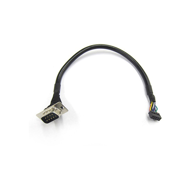 Черный 2,0 мм 10 Контактный разъем для последовательного кабеля DB9, папа с изоляцией