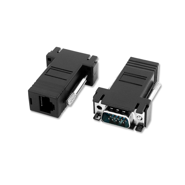 Adattatore null modem nero da DB9 a RJ45: maschio a femmina