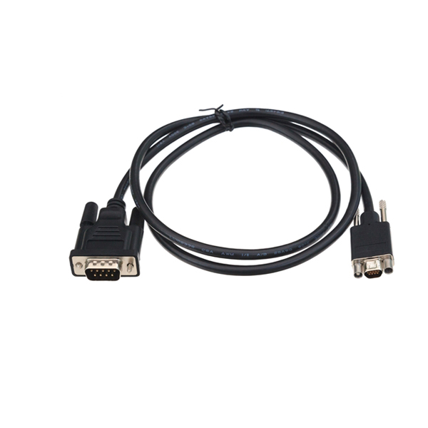 Zwarte EMC Micro DB9 mannelijke naar DB9 mannelijke seriële kabel