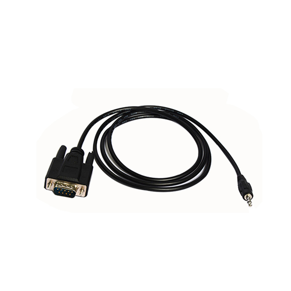 Black RS232 DB9 Male to 3.5mm Male serial Cable