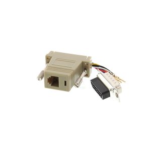 RJ45 female to DB 15 pin male serial adapter