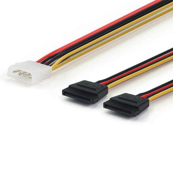 4-pin Molex to Dual 15-pin SATA Power Cable
