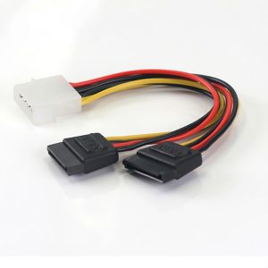 Molex 4 pin to 2x15 pin SATA Y cable