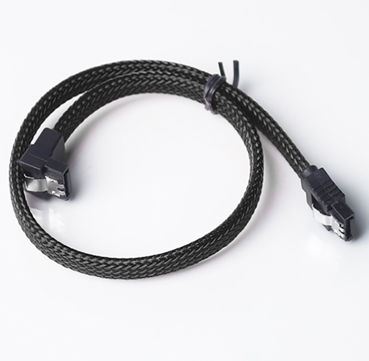 Nylon Braid right angle SATA cable