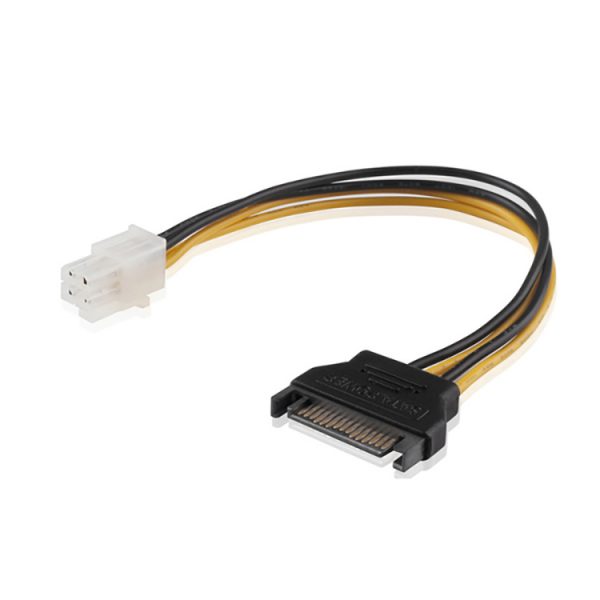 SATA 15 Pins Male to ATX 4 Pin Female Power Cable