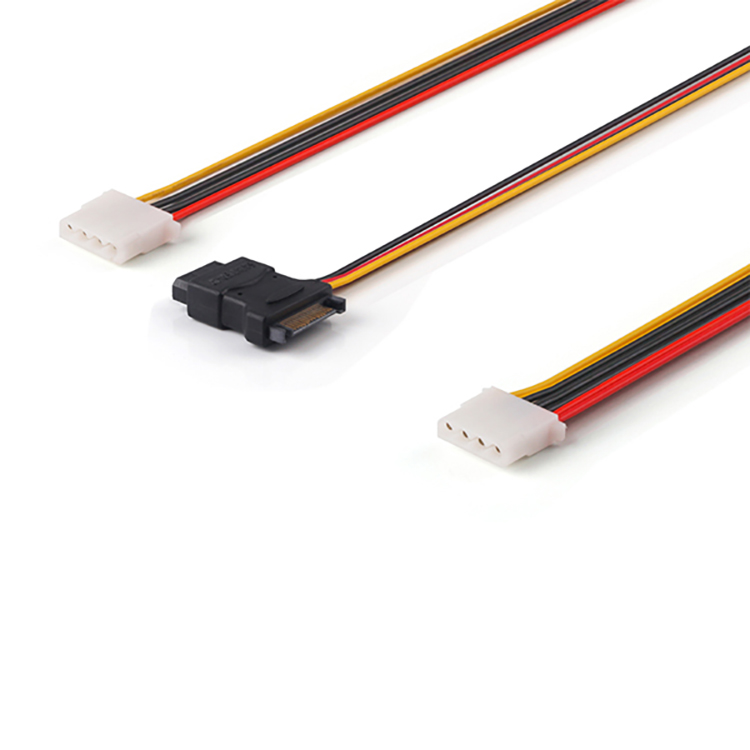 SATA 15P a tres Molex 4 cable de alimentación pin
