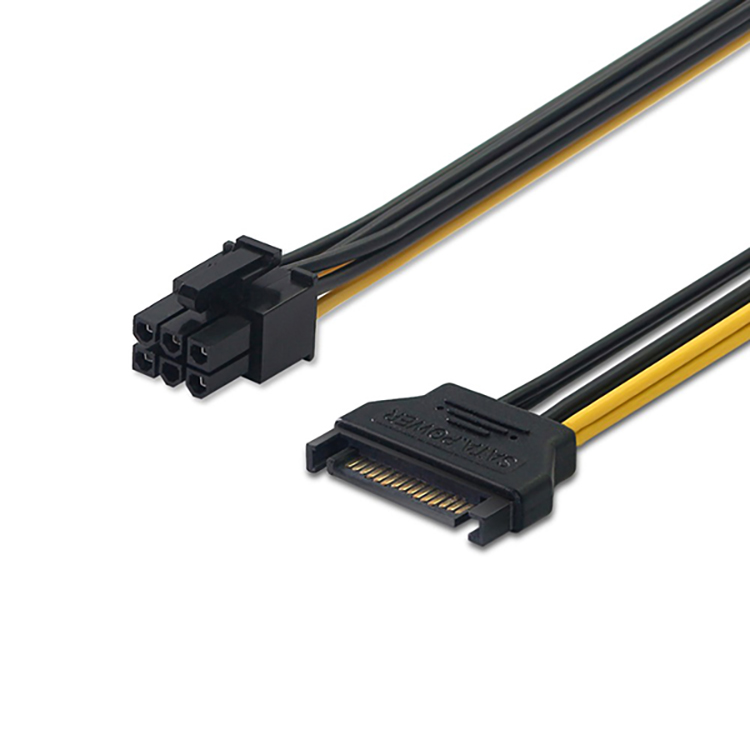 15-Stift SATA till 6-stifts PCI-E VGA-strömkabel