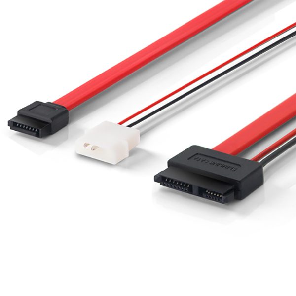 Slim SATA 13 pin to 7pin SATA and Molex Power cable