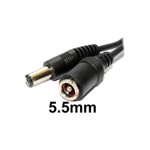 DC 5.5mm x 2.5mm Power Plug to Socket cable