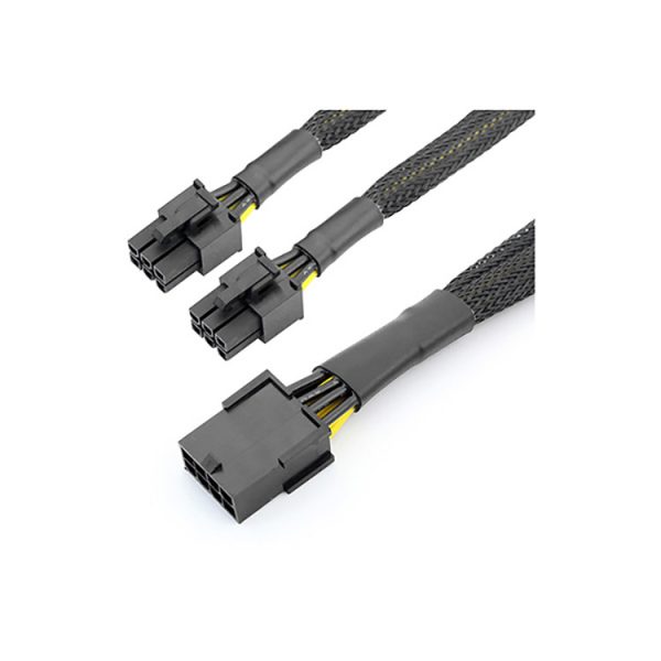 8-pin PCIe to Two(2) x PCIe 6pin Splitter Power Cable