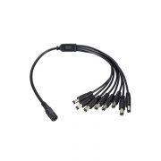 corriente continua 1 Mujer a 8 Port Male Power Splitter Pigtail 12V DC Cable