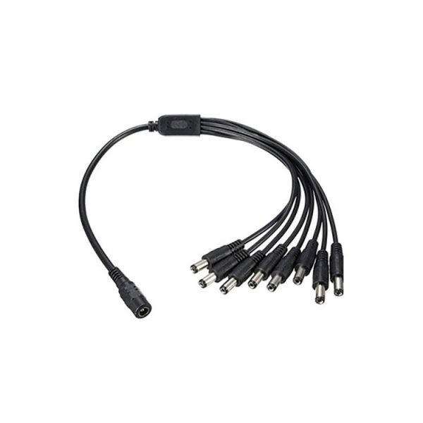 DC 1 Female to 8 Port Male Power Splitter Pigtail 12V DC Cable