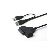 Dual USB 2.0 to Slimline SATA 13pin CD DVD Rom Drive Adapter Converter Cable