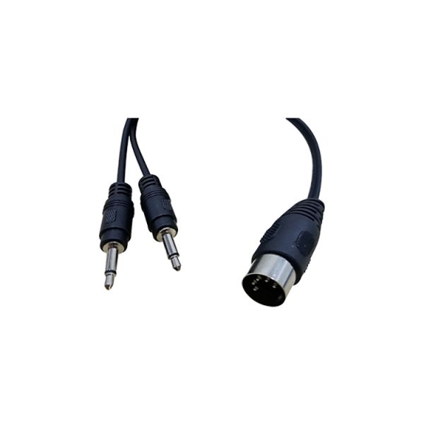 ميدي 5 دبوس ذكر إلى 2 Dual 3.5mm Mono Male Audio Cable