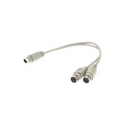 Mini DIN 6-Pin Male to Dual Female Y-Splitter Cable