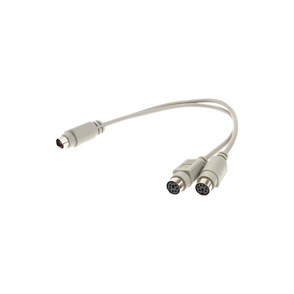 Mini DIN 6-Pin Male to Dual Female Y-Splitter Cable