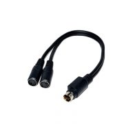 One S-Video Male to Two S-Video Female Y-Cable