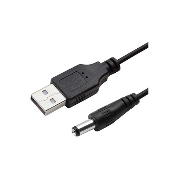 USB 2.0 To DC 5.5×2.1mm Spring Coiled Cable