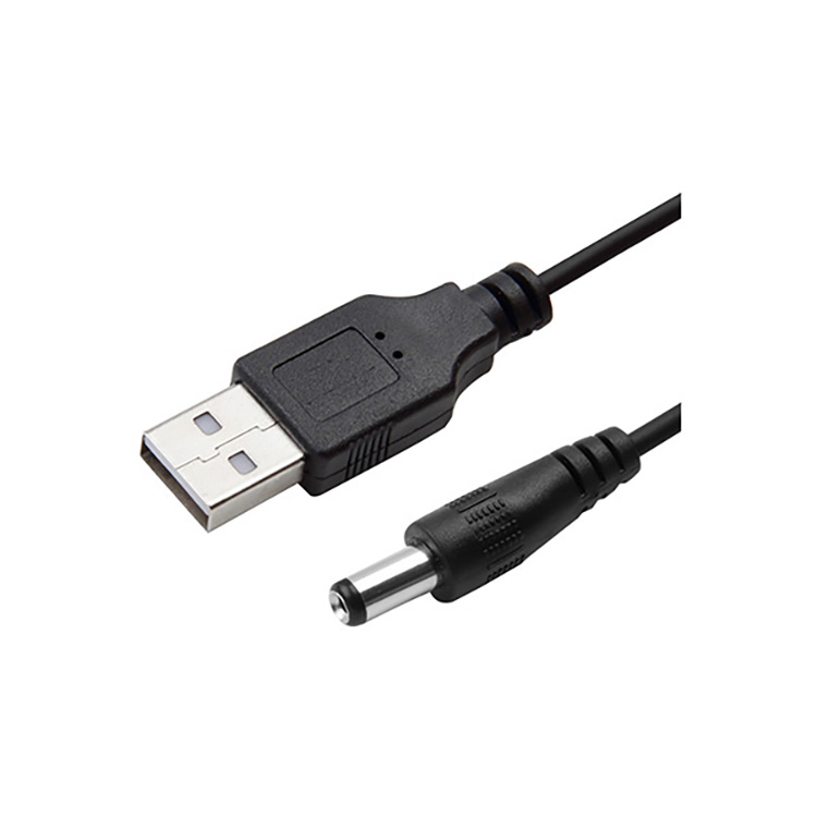 USB to DC5.5*2.1mm sprial coiled cable