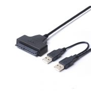 USB 2.0 to SATA 22Pin Adapter Y-Cable with USB Power Cable