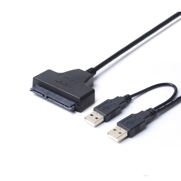 USB 2.0 till 7+15 22Pin SATA 3.0 Cable Adapter Converter for 2.5 Inch HDD Hard Disk Drive with USB 2.0 Kraftledning