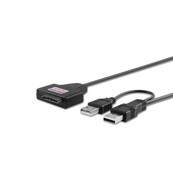 USB 2.0 to (7+6) 13Pin Slimline SATA Cable with External USB 2.0 Power Supply