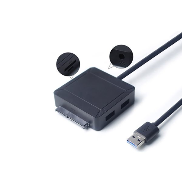 יו אס בי 3.0 to SATA Adapter with 2-Port USB & SD TF Card Reader