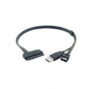 USB A male+eSATA male to SATA 22pin cable