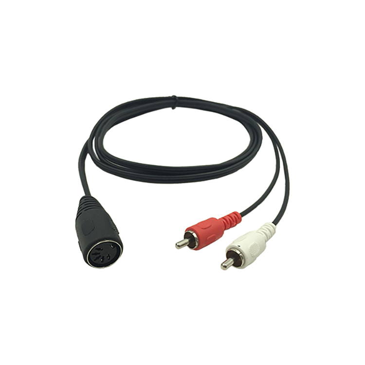 5 DIN soketine pin 2 x RCA fişleri Ses Kablosu
