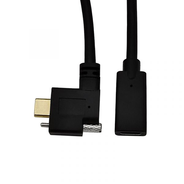 Elbow 3.1 USB Type-C Male to Female Cable with Fixed Screw