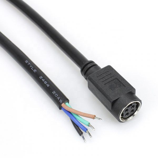 Mini Din MD 4 pin female open end Power Cable